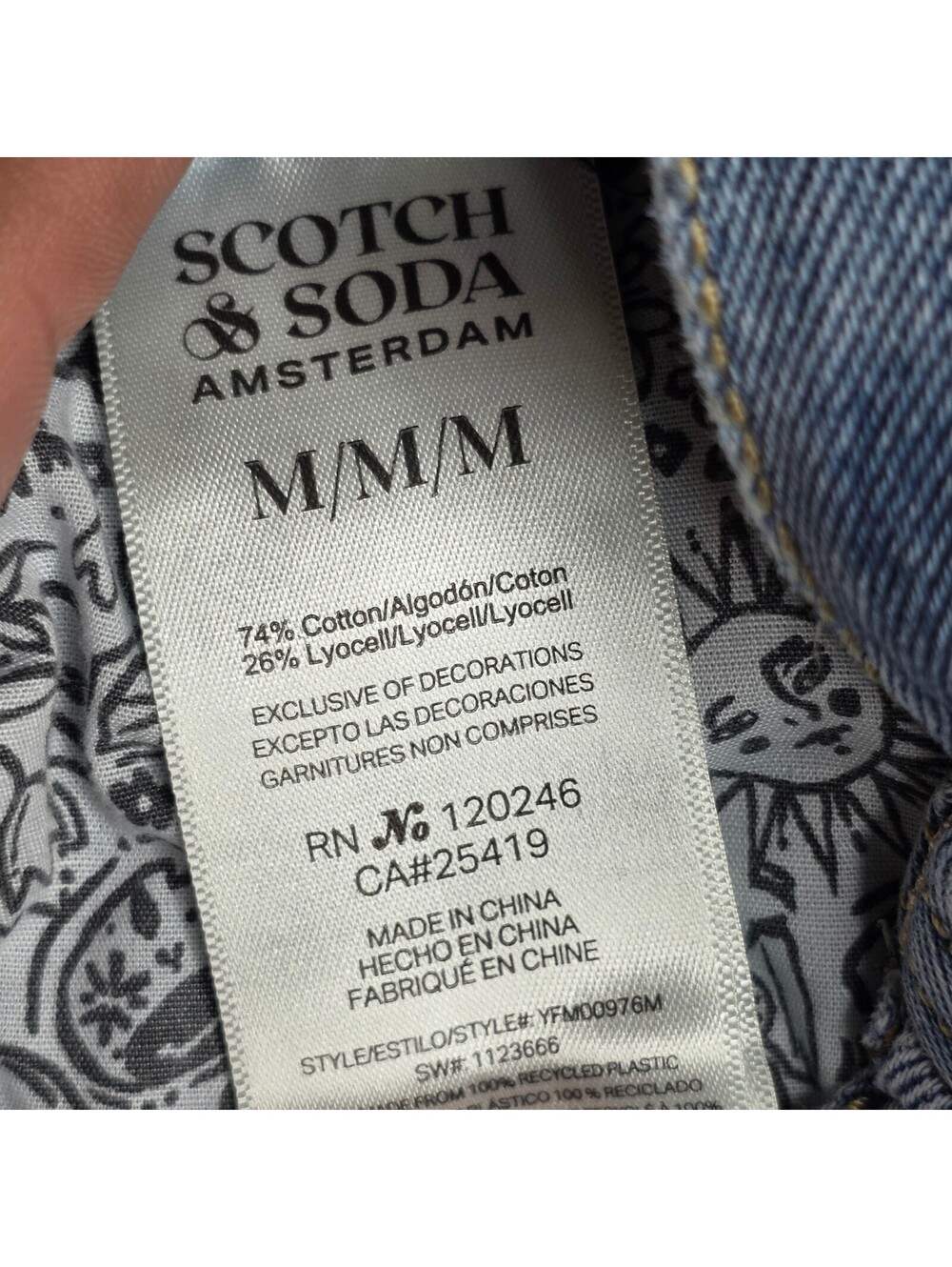 Scotch & Soda Baggy Drawstring Jeans Medium Denim Wide Leg NWT - Picture 11 of 13